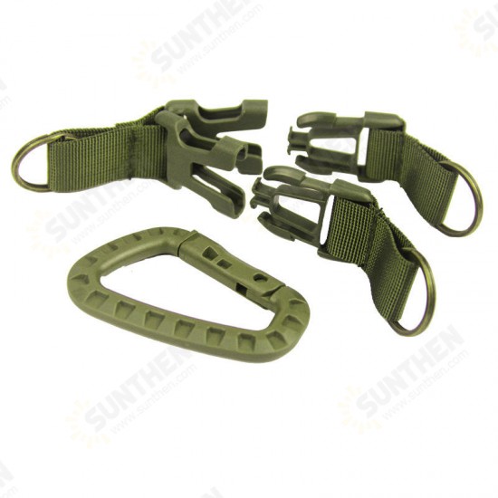 D Shape Tactical Buckle Climbing Buckle Carabiner Multifunctional Woven Key Chain Backpack Accessories