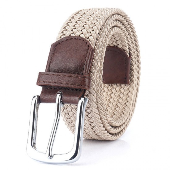 S7E 125cm 3.4cm Elastic Canvas Waist Belt Adjustable Canvas Casual Belt Tactical Belt For Men Woman Students