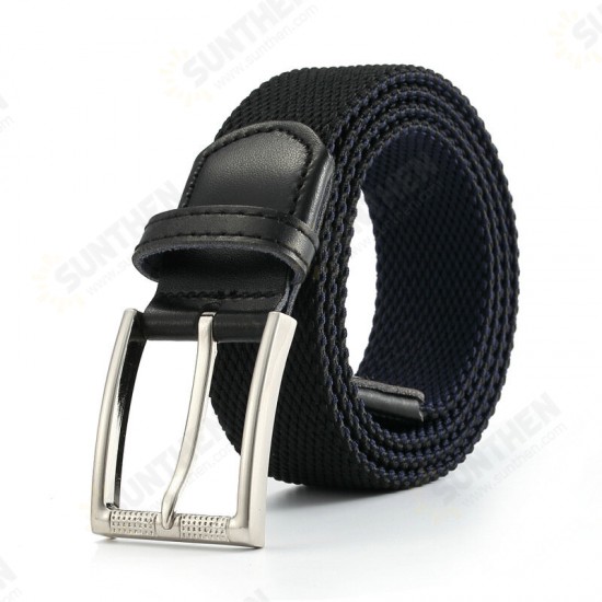 P7B Nylon Waist Belt Leisure Belts Alloy Elastic Weave Stretch Thick Waist-belt