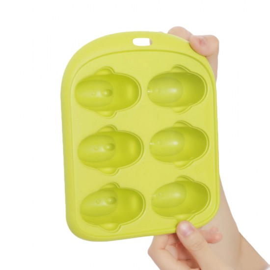 LS010102 Home Kitchen Ice Cube Tray Little Whale Shape Ice Mold 6 Hole Food Grade Pudding Mold