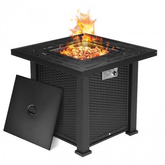 Square Outdoor Fireplace Propane Fire Pit Patio Gas Camping Table Garden Burner