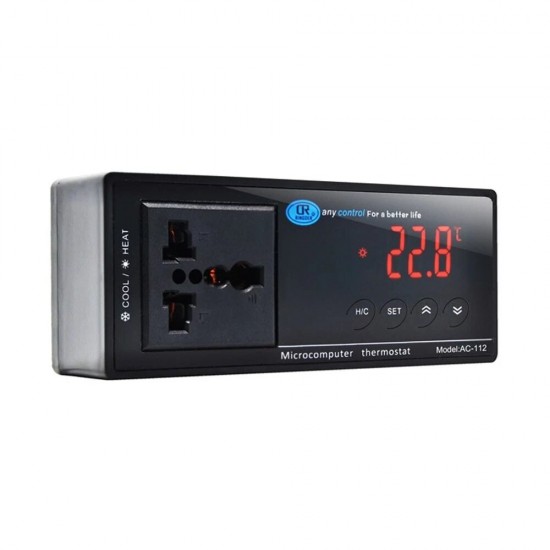 AC-112 Digital Waterproof Temperature Controller High-precision Seafood Refrigerator Temperature Controller Aquarium Pet Temperature Control Equipment