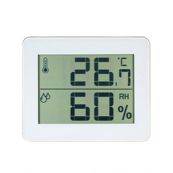 TS-E01 Digital Display Thermometer Hygrometer 0℃-50℃ Thermometer Black/White/Yellow-green Desk Thermometer