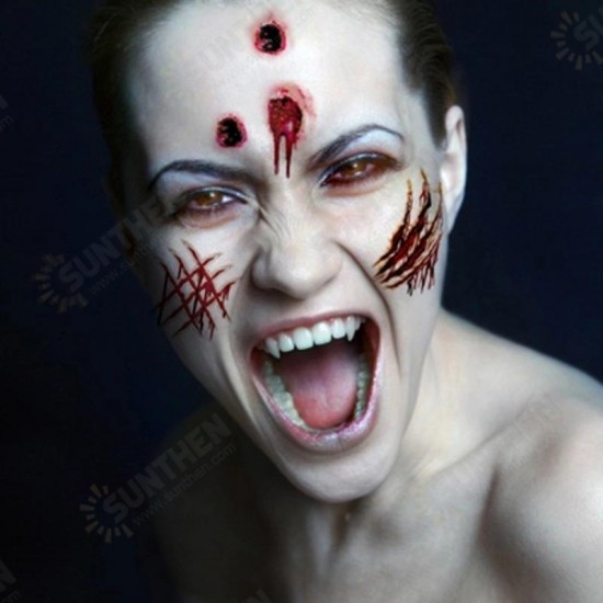 5pcs Temporary Body Makeup Halloween Horror Wounds Bloody Scar Tattoos Sticker