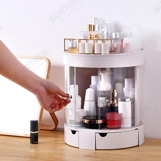 3 Layer Transparent Door Desktop Makeup Cosmetic Organizer Storage Bag Drawer