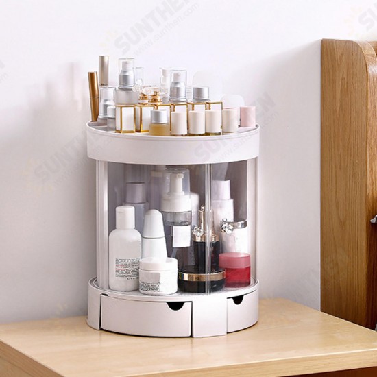 3 Layer Transparent Door Desktop Makeup Cosmetic Organizer Storage Bag Drawer