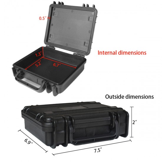 340mm Waterproof Storage Box Plastic Hard Carry Tool Case Camera With Sponge