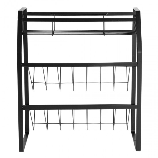 Black Seasoning Rack Kitchen Household Three-layer Storage Rack