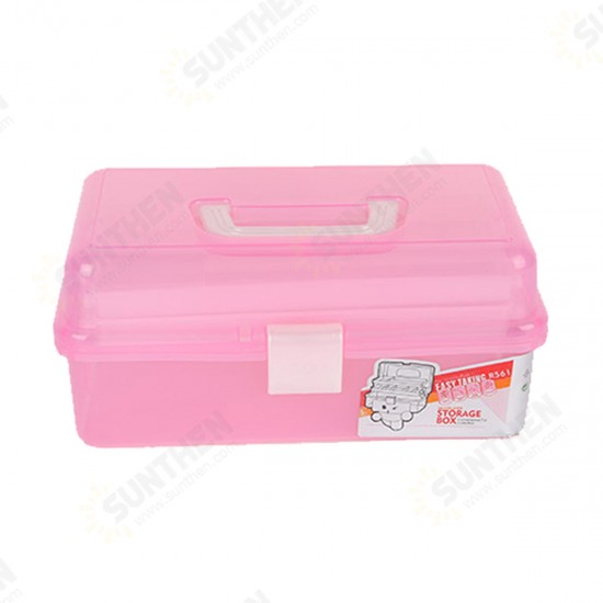 Clear Plastic Craft Makeup Organizer Jewelry Storage Compartment Tools Box Case