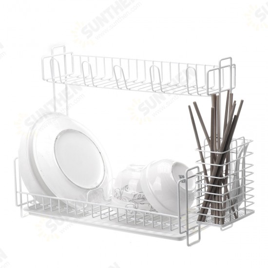 Dish Drainer Kitchen Drying Drain Shelf Sink Holder Cup Bowl Storage Home Basket Stand