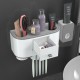 Magnetic Adsorption Toothbrush Holder With Cup Wall Mount And Washing Storage Storage Baskets