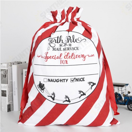 Santa Sack Canvas Bag Party Christmas Candy Bags Xmas Decorations for Kids Gift