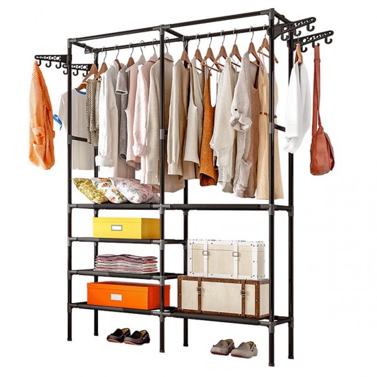 Standing Landing Wardrobe Protable Hanger Holder Durable Clothes Organizer Household Clothes Rack Shelf Rack