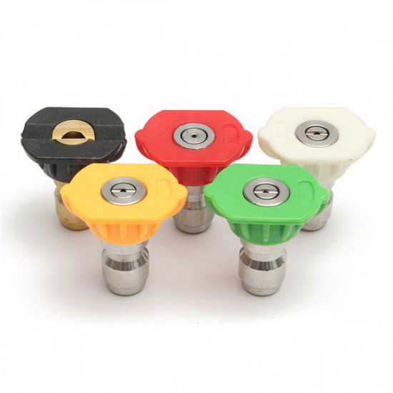 2600PSI High Pressure Water Gun Adapter With 5pcs GMP2.5 Spray Nozzles Tips for Watering Tools