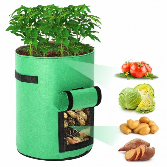 2pcs Grow Bags Planter Pot Fruit Flower Vegetable Tomato Potato Reusable Bag