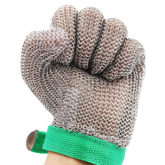 304 Stainless Steel Protective Gloves Grade Level 5 Cut Resistant Gloves Mesh Metal Wire Glove for Mechanical Operation Handling Hand Protection
