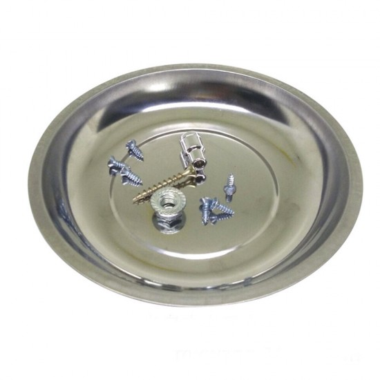 3/4/6 Inch Circle Stainless Steel Magnetic Parts Bowl Tool Tray Nuts Bolts Screws Part Tray Magnetic Parts Plate Silver