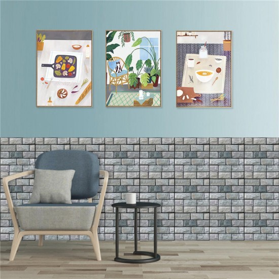 3D Wall Sticker PVC Self-adhesive Living Room Bedroom Brick Wallpaper House Decorations