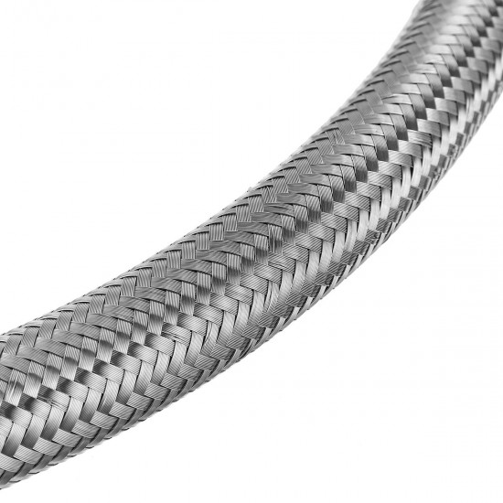3FT AN4 AN6 AN8 AN10 Fuel Hose Oil Gas Line Pipe Stainless Steel Braided Silver