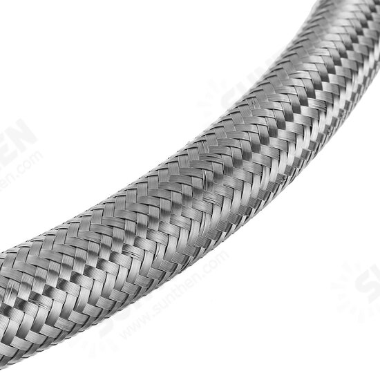 3FT AN4 AN6 AN8 AN10 Fuel Hose Oil Gas Line Pipe Stainless Steel Braided Silver