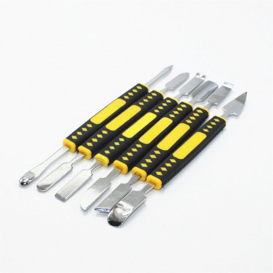 6pcs Metal Crowbars Set Small Metal Spudger Pry Opening Repair Tools Kit for Mobile Phone Metal Crowbars