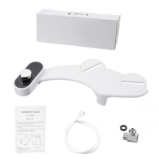 Fresh Water Spray Mechanical Non-Electric Bidet Toilet Seat Attachment