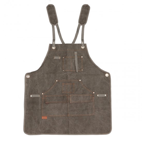 Canvas Woodworking Apron Shop Apron Pockets Waxed Wax Cloth Waterproof Apron Chef Tool Storage