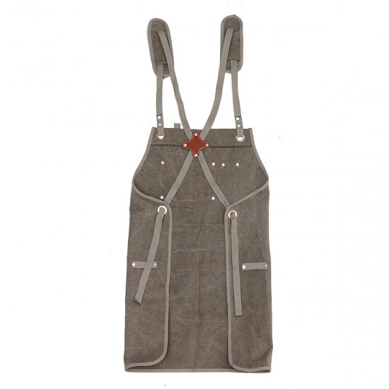 Canvas Woodworking Apron Shop Apron Pockets Waxed Wax Cloth Waterproof Apron Chef Tool Storage