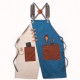 Cowboy Denim Apron Shop Apron Pockets Waxed Wax Cloth Waterproof Apron Woodworking Chef Tool Storage