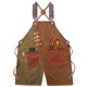 Cowboy Denim Apron Shop Apron Pockets Waxed Wax Cloth Waterproof Apron Woodworking Chef Tool Storage