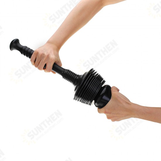 Detachable Heavy Duty Toilet Plunger Powerful Toilet Bathroom Sewer Pipe Dredger Black