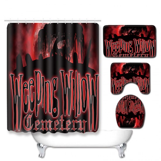 Halloween Shower Curtain Toilet Soft Velvet Non-slip Kitchen Mat Type 8