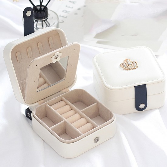 Jewelry Box Organizer Portable Travel Leather Jewellery Ornaments Case Storage