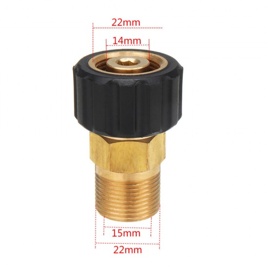 Pressure Washer Adapter Female M22x15mm Convert to Male M22x14mm Quick Connect