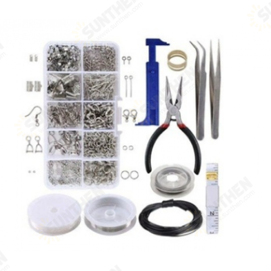 10 Grid Accessories Combination Set Open Ring Close Ring Lobster Clasp Ring Feed Ring Hand Tool Pliers