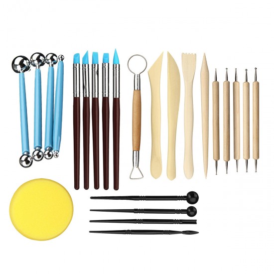 24pcs Ball Stylus Dotting Tools Clay Pottery Modeling Carving Rock Painting Kit