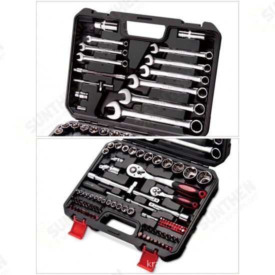 SS13103A 103PCS 6.3MM 12.5MM Chrome Vanadium Steel Manual Dual-use Wrench Socket Bit Ratchet Combination Auto Repair Hardware Toolbox Sets Tools Kit