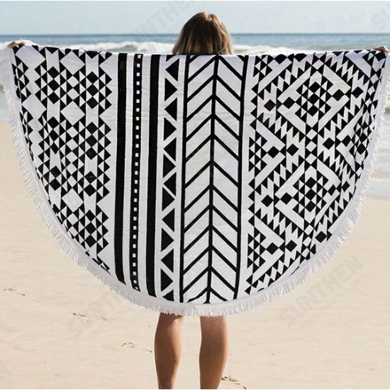 150cm European Style Thin Polyester Fiber Beach Yoga Towel Round Bed Sheet Tapestry Tablecloth