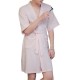 BX-988 Towel Bathrobe Dressing Gown Unisex Men Women Solid Cotton Couple Waffle Sleep Lounge