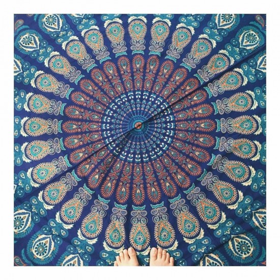 WX-16 150cm Bohemian Thin Chiffon Beach Towel Mat Mandala Round Silk Scarf Bed Sheet Tapestry