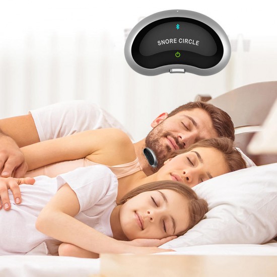 Snore Circle Smart Anti Snoring Muscle Stimulator Snore Stopper Device USB Rechargeable Sleep Instrument Stop Snoring Portable Sleep Monitor Effective Sleep Aids