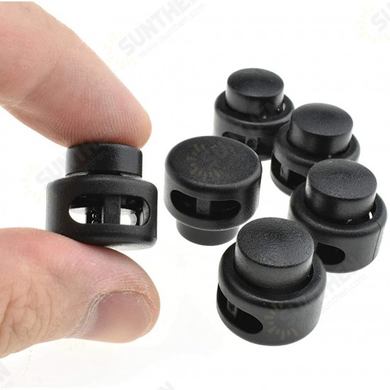 10 Pcs Cord Locks Double Hole Spring Round Ball Stop Sliding Locks Buttons Ends Replacement Luggage Bag Locks Outdoor Camping Travel