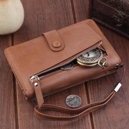 Multifunction Men's Handbag Two Fold Wallet Card Holder Coin Pocket Passport Bag