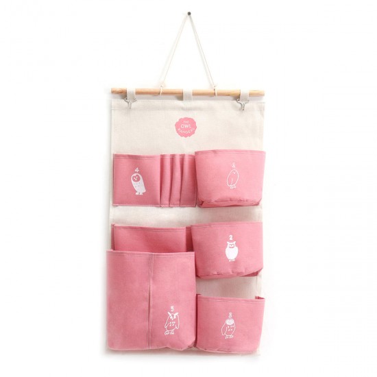 Cotton Wall Door Hanging Organizer Storage Baskets Bag Container Closet Pocket