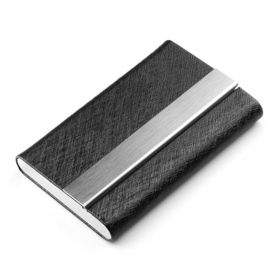 Ultra-thin Minimalist PU Wallets Stainless Steel Metal Card HolderPortable ID Card Storage Box for Men
