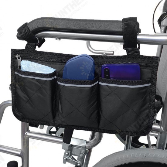 Portable Wheelchair Side Bag Multifunctional Armrest Pouch Organizer Bag Storage Bag