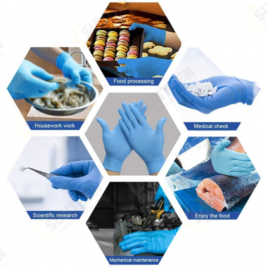 100*Pcs Disposable Nitrile BBQ Gloves Waterproof Safety Glove Disposable Gloves