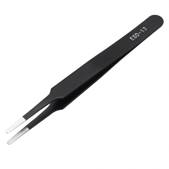 Stainless Steel Anti-static Curved Straight Tip Forceps Precision Soldering Tweezer ESD Tweezers Tool ESD-10/ESD-11/ESD-12/ESD-13/ESD-14/ESD-15