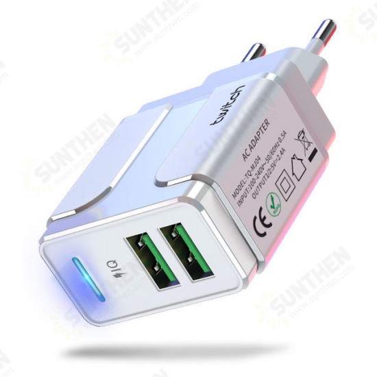 LED 2.4A Dual USB Output Travel USB Charger Wall Charger Adapter EU/UK/US Plug for Samsung S10 S9 for iPhone 11 HUAWEI P30 Xiaomi Redmi