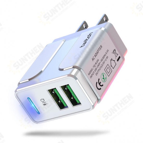 LED 2.4A Dual USB Output Travel USB Charger Wall Charger Adapter EU/UK/US Plug for Samsung S10 S9 for iPhone 11 HUAWEI P30 Xiaomi Redmi